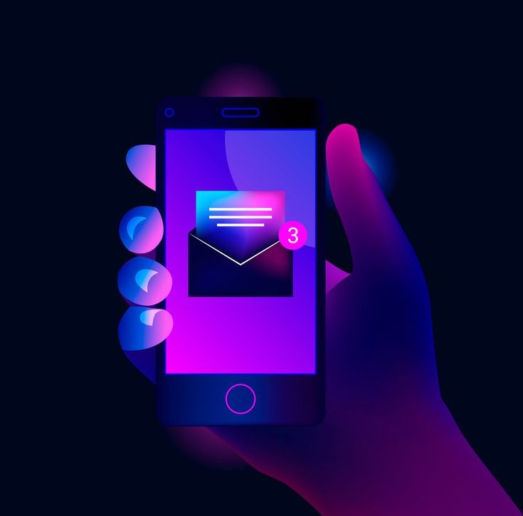 Email marketing services by an digital marketing freelancer in Dubai, showing a hand holding a smartphone with a message icon.